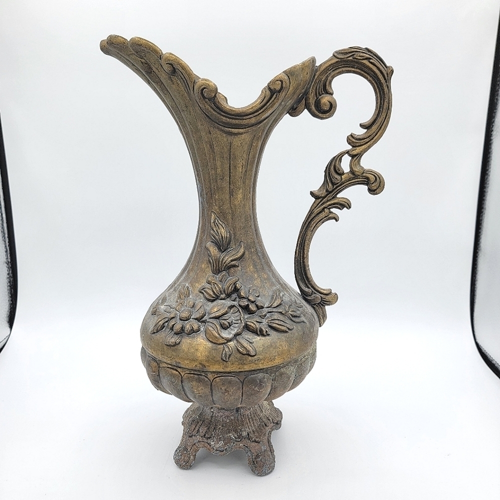 Vintage Pitcher Italian Brass Vase #1883